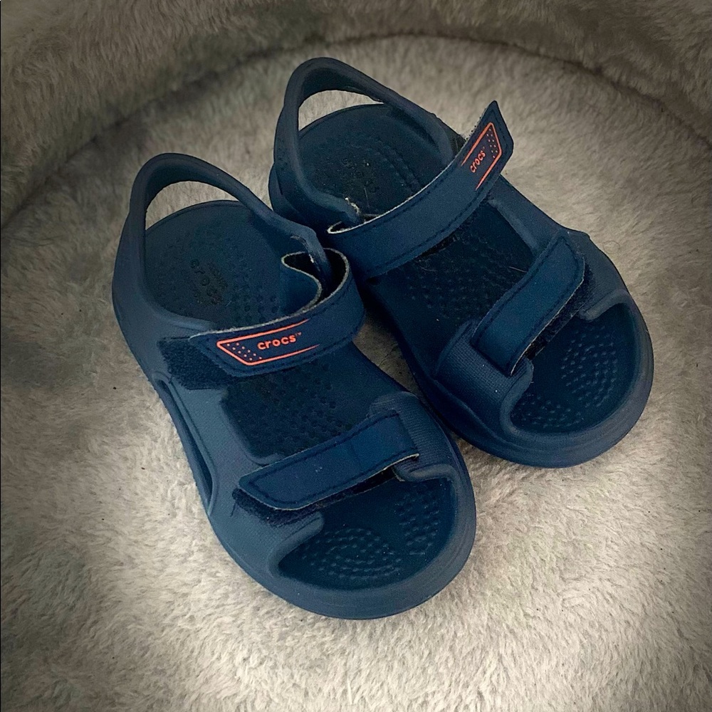 Navy blue CROCS Crocband sandals infant/toddler size 7